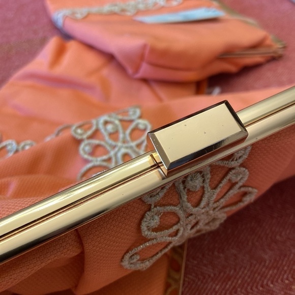 MUDPIE NWT Peach Clutch - Picture 8 of 9